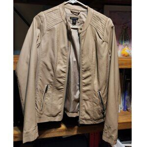 Tan Pleather Jacket New Directions Brand Like New Size S